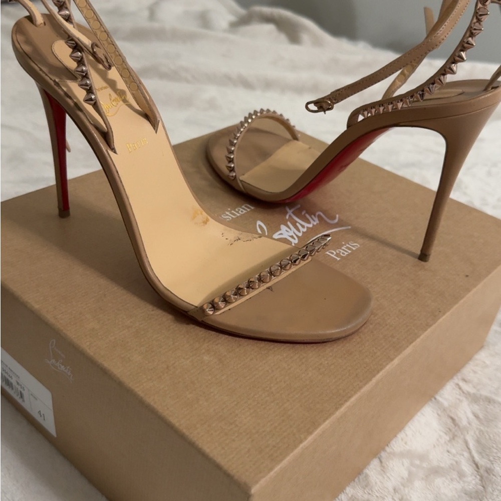 Christian Louboutin Beige Studded Heels